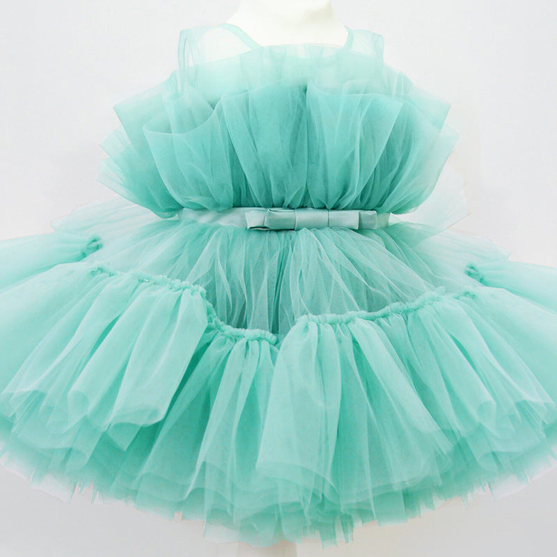 Robe Enfant Gaze Moelleuse Fille Robe de Princesse