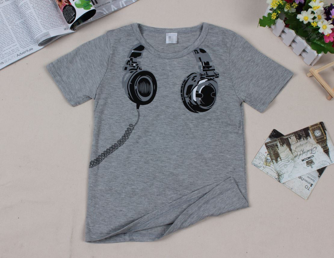 T-shirt Enfant Manches Courtes Motif Bouchons d'Oreilles