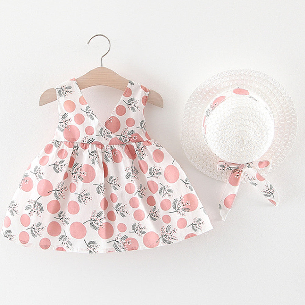 Girls' Summer Baby Girl's Short Sleeve Suit Skirt