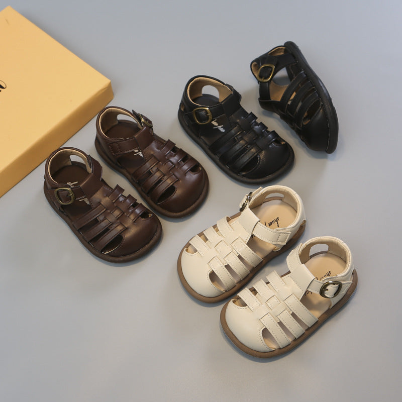 Chaussures à bout fermé pour filles Chaussures pour tout-petits Chaussures romaines creuses tressées