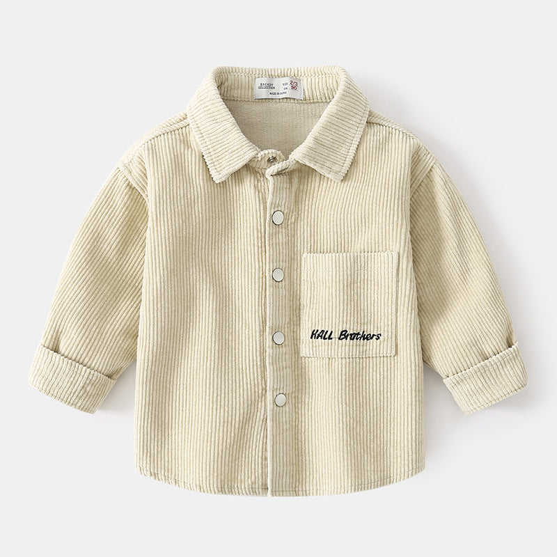 Chemise à manches longues en coton pour garçons