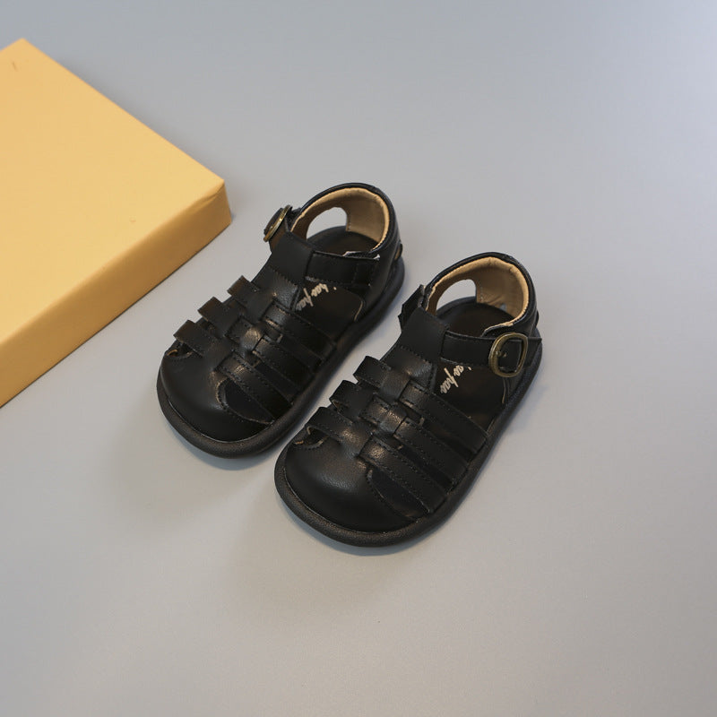 Chaussures à bout fermé pour filles Chaussures pour tout-petits Chaussures romaines creuses tressées