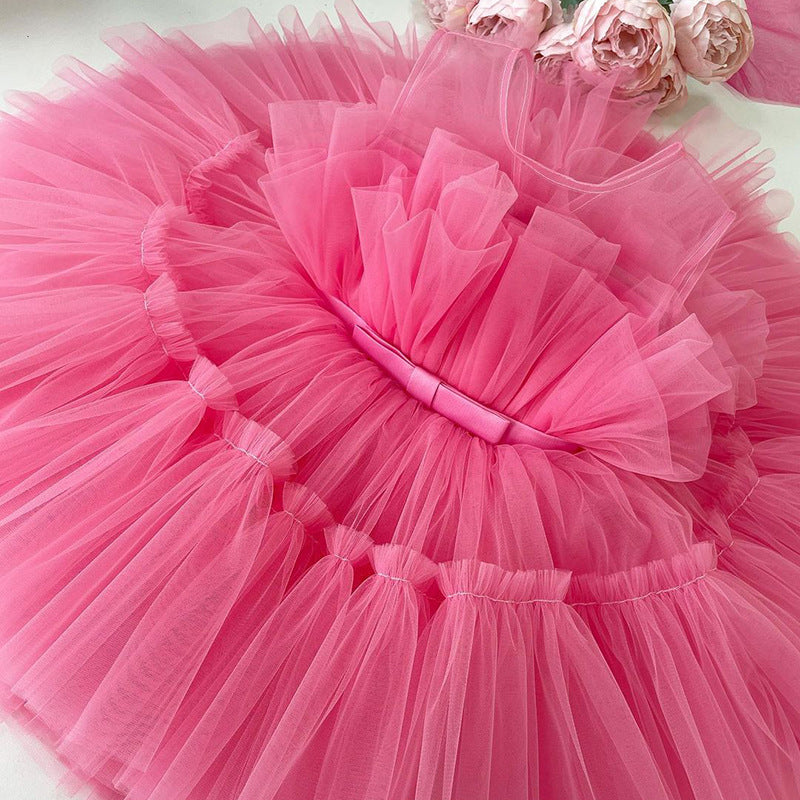 Robe Enfant Gaze Moelleuse Fille Robe de Princesse
