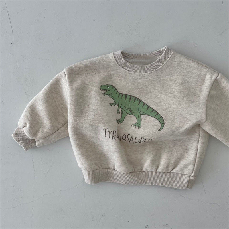 Nouveau pull en molleton doux et mignon avec dinosaure pour enfants