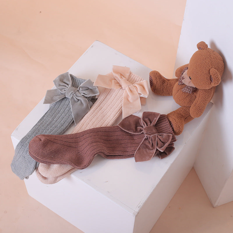 Bowknot woolen baby socks