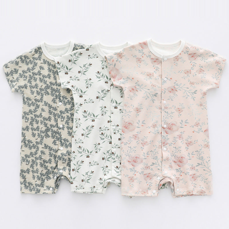 Barboteuses Bébé à Manches Courtes en Tissu Fin