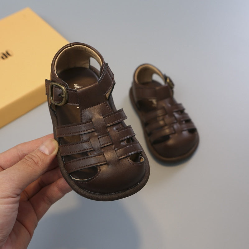 Chaussures à bout fermé pour filles Chaussures pour tout-petits Chaussures romaines creuses tressées