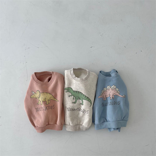 Nouveau pull en molleton doux et mignon avec dinosaure pour enfants