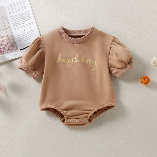 Baby Embroidered Half Sleeve Triangle Rompers
