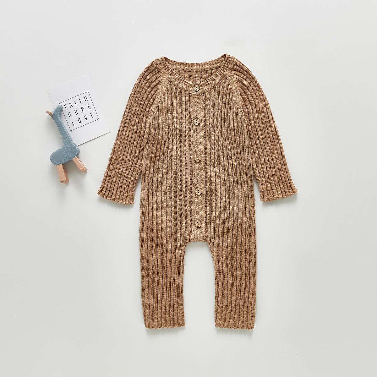 Combinaison bébé tricotée à manches longues pour printemps et automne