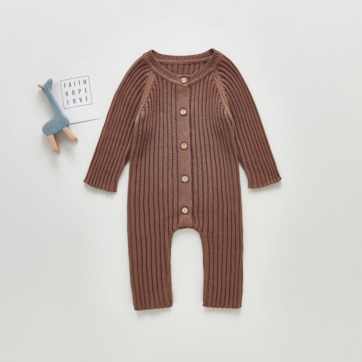 Combinaison bébé tricotée à manches longues pour printemps et automne