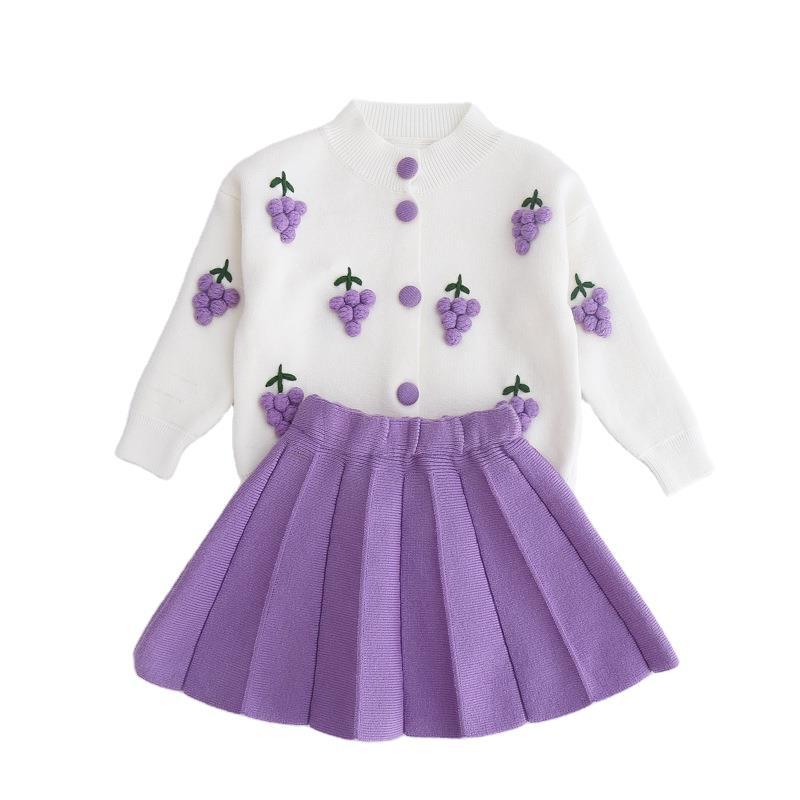 Robe-pull deux pièces en laine de vison pour bébé fille