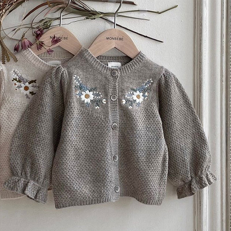 Manteau-pull floral à la mode pour bébés et enfants