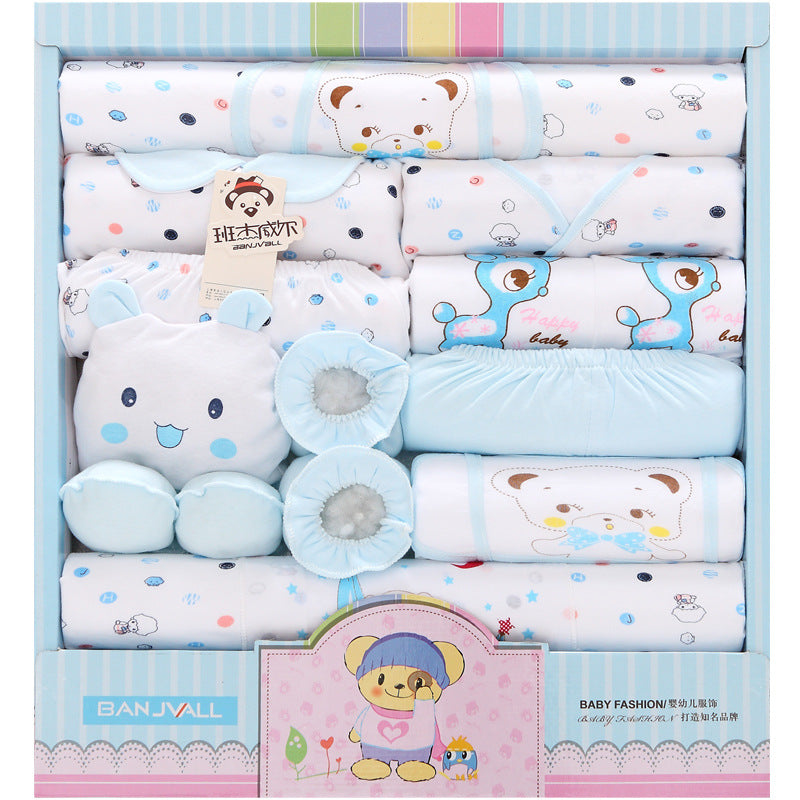 Lot de 18 vêtements de bébé en coton pour nouveau-né – Cadeau de naissance – Sous-vêtements et accessoires
