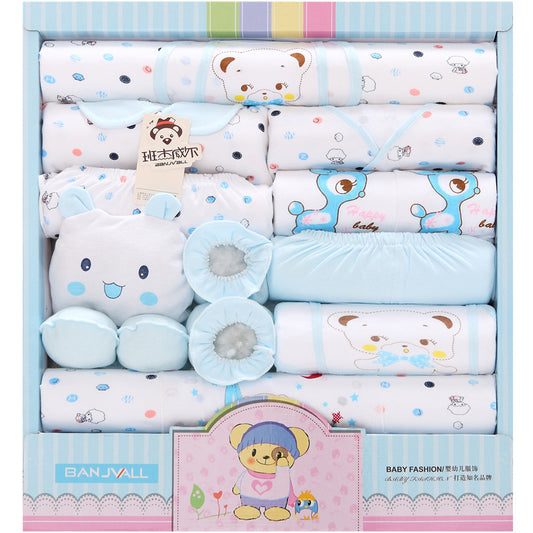 Lot de 18 vêtements de bébé en coton pour nouveau-né – Cadeau de naissance – Sous-vêtements et accessoires