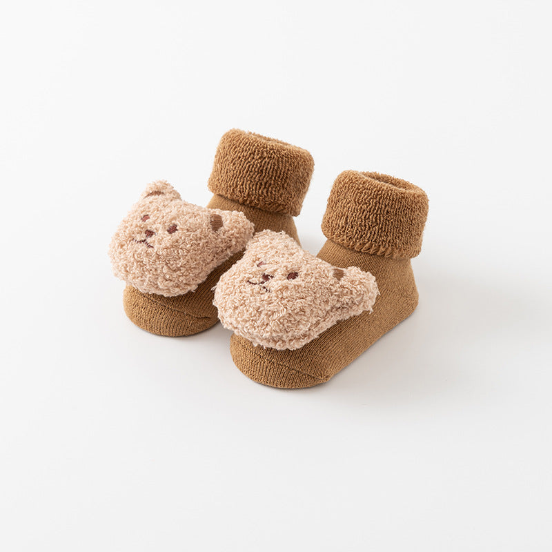 Chaussettes Bébé Épaisses en Éponge et Velours Mi-mollet Antidérapantes