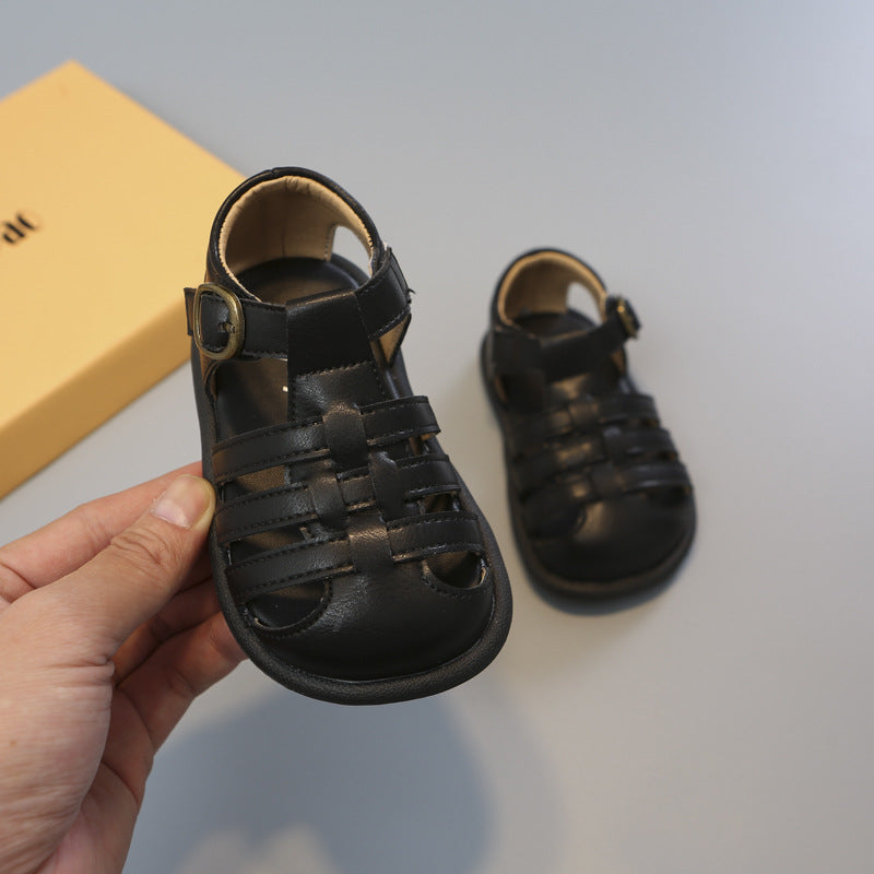 Chaussures à bout fermé pour filles Chaussures pour tout-petits Chaussures romaines creuses tressées