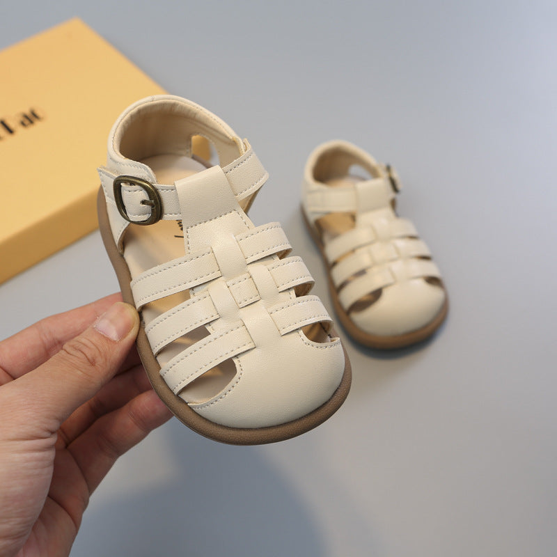 Chaussures à bout fermé pour filles Chaussures pour tout-petits Chaussures romaines creuses tressées