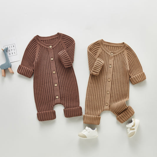 Combinaison bébé tricotée à manches longues pour printemps et automne