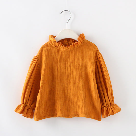 Hauts plissés en coton ample pour enfants, style japonais et coréen, collection printemps