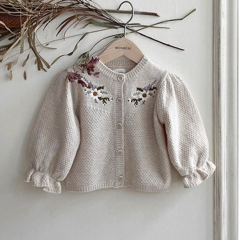 Manteau-pull floral à la mode pour bébés et enfants