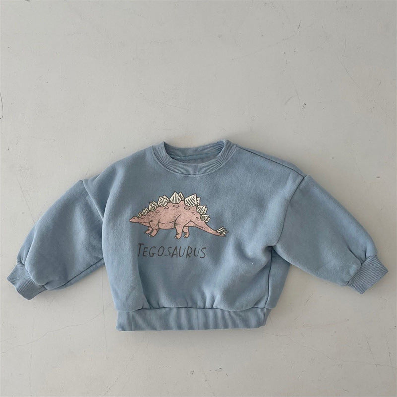 Nouveau pull en molleton doux et mignon avec dinosaure pour enfants