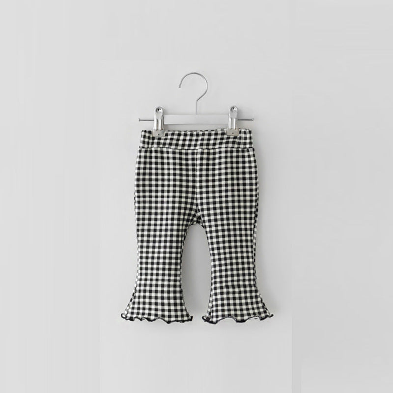 Vêtements pour enfants Pantalon évasé à carreaux pour femme