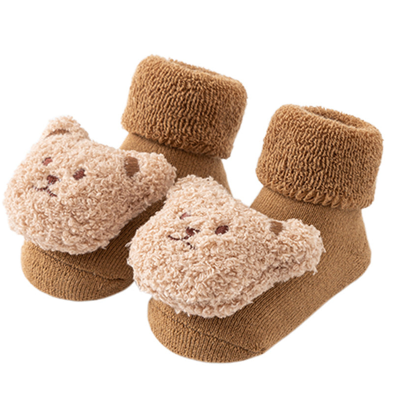 Chaussettes Bébé Épaisses en Éponge et Velours Mi-mollet Antidérapantes